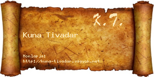 Kuna Tivadar névjegykártya